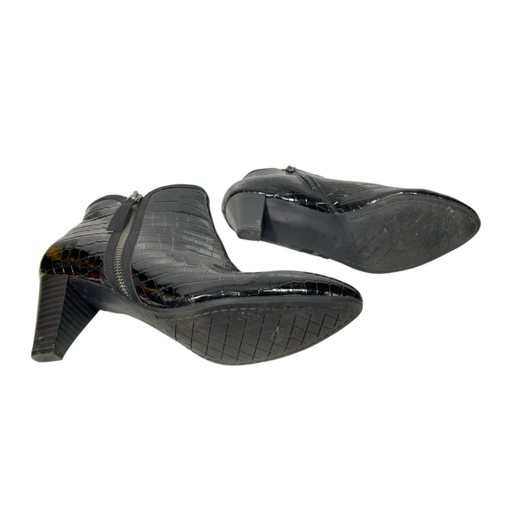 Size 9.5 Rialto Shoes "STARBRIGHT" Women's Boot, BLACK CROCO PATENT Leather - Picture 8 of 8